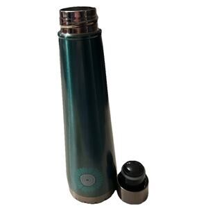 Stainless Steel Water Bottle 15oz, Cold Drink, Teal Flower Design, Cottage Cabin